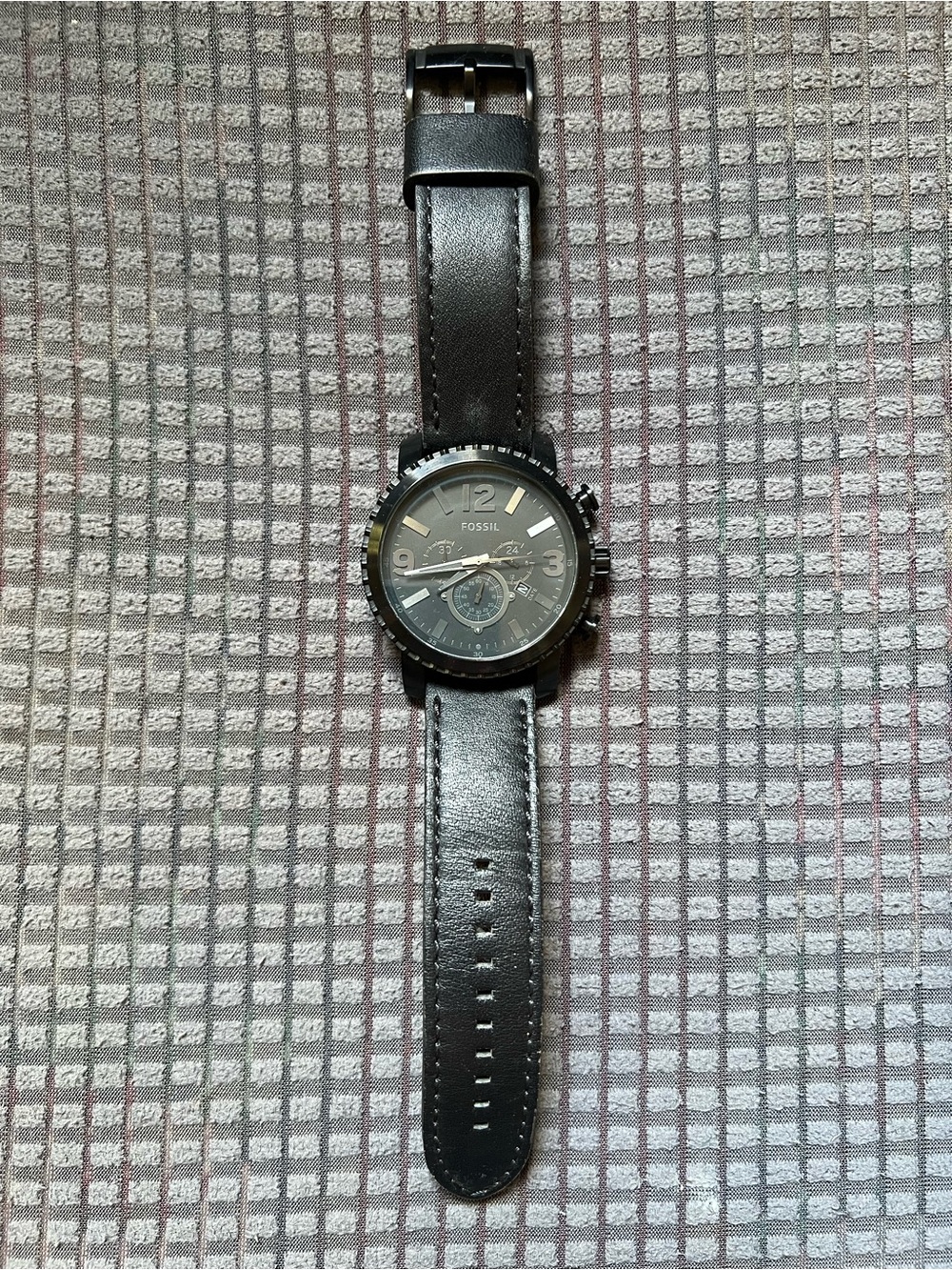 ⚫️Fossil Men's All-Black Leather Gage Chronograph Watch⚫️